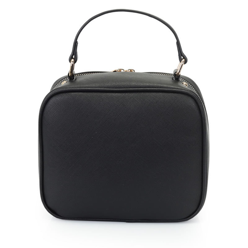 Bolsa feminina WJ 46209 preta com alça curta para mão, ideal para uso casual e elegante.